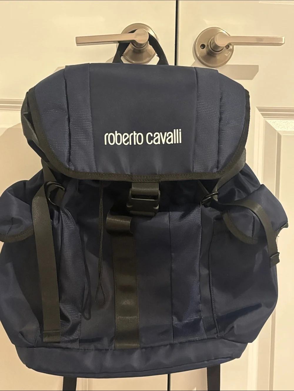 Roberto Cavalli Navy and Black Men's Backpack